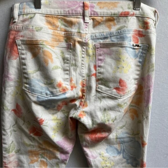 Lauren Jeans Co. Jeans Floral Denim Straight Leg Pockets Sz 12 - Picture 5 of 13